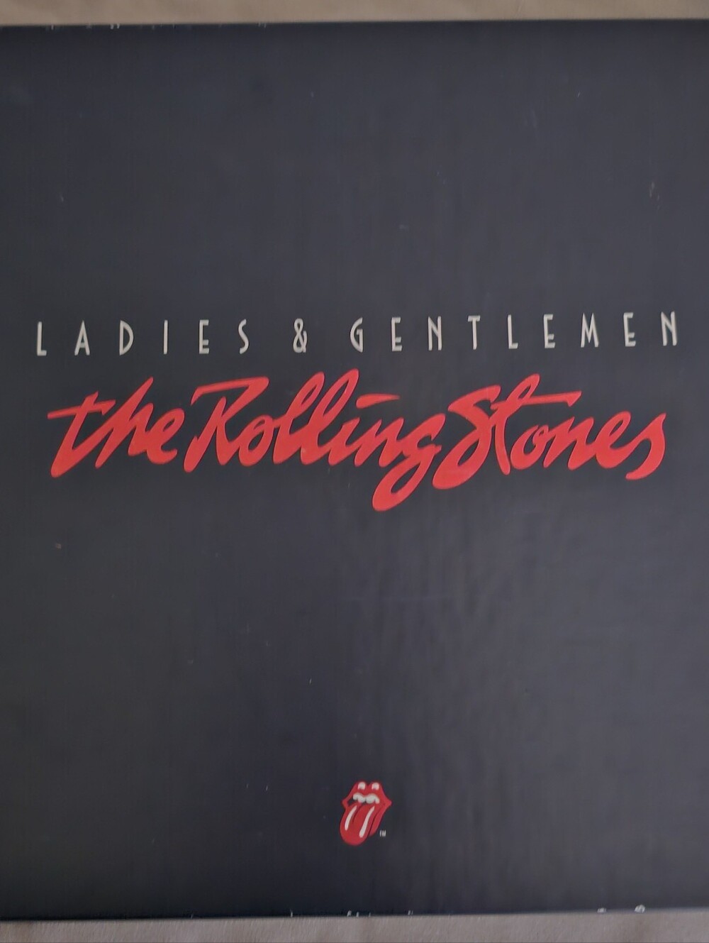 the Rolling Stones Black Cover with Red Script and Tongue Logo Record Set